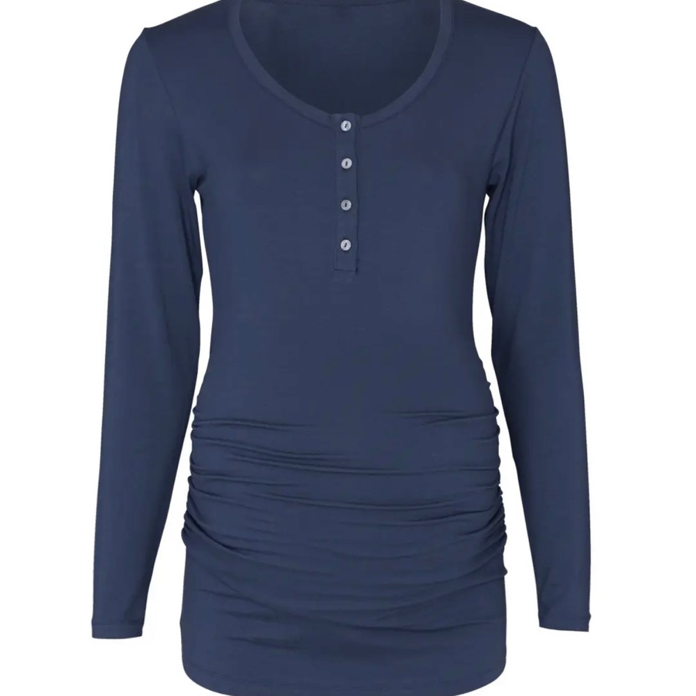 Isabella Oliver Blue Long Sleeved Henley
